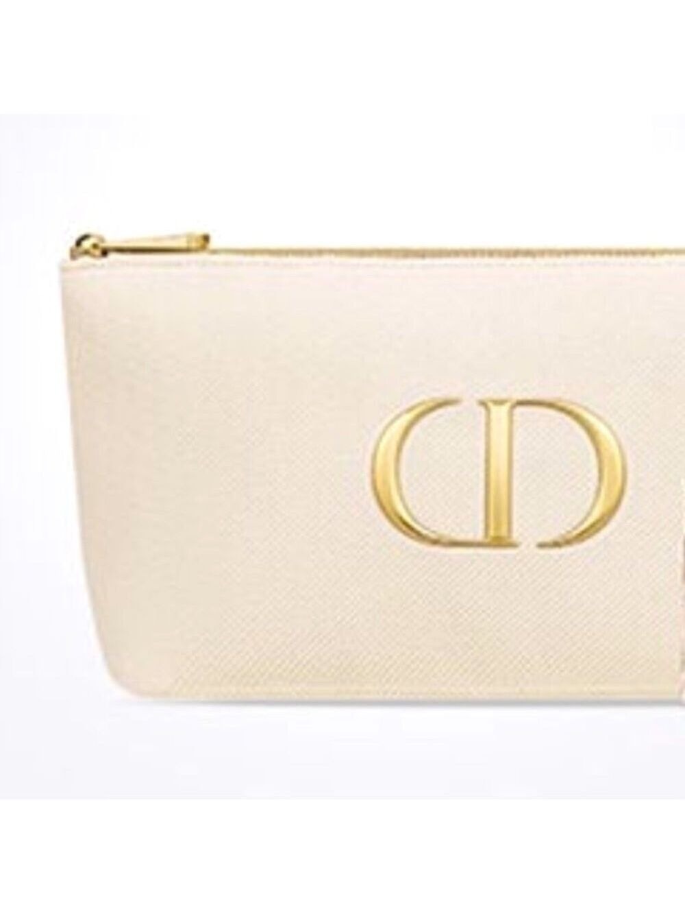 Dior Beauty Makeup Bag Pouch Off White Cream Velvet Medium Makeup Bag Authentic